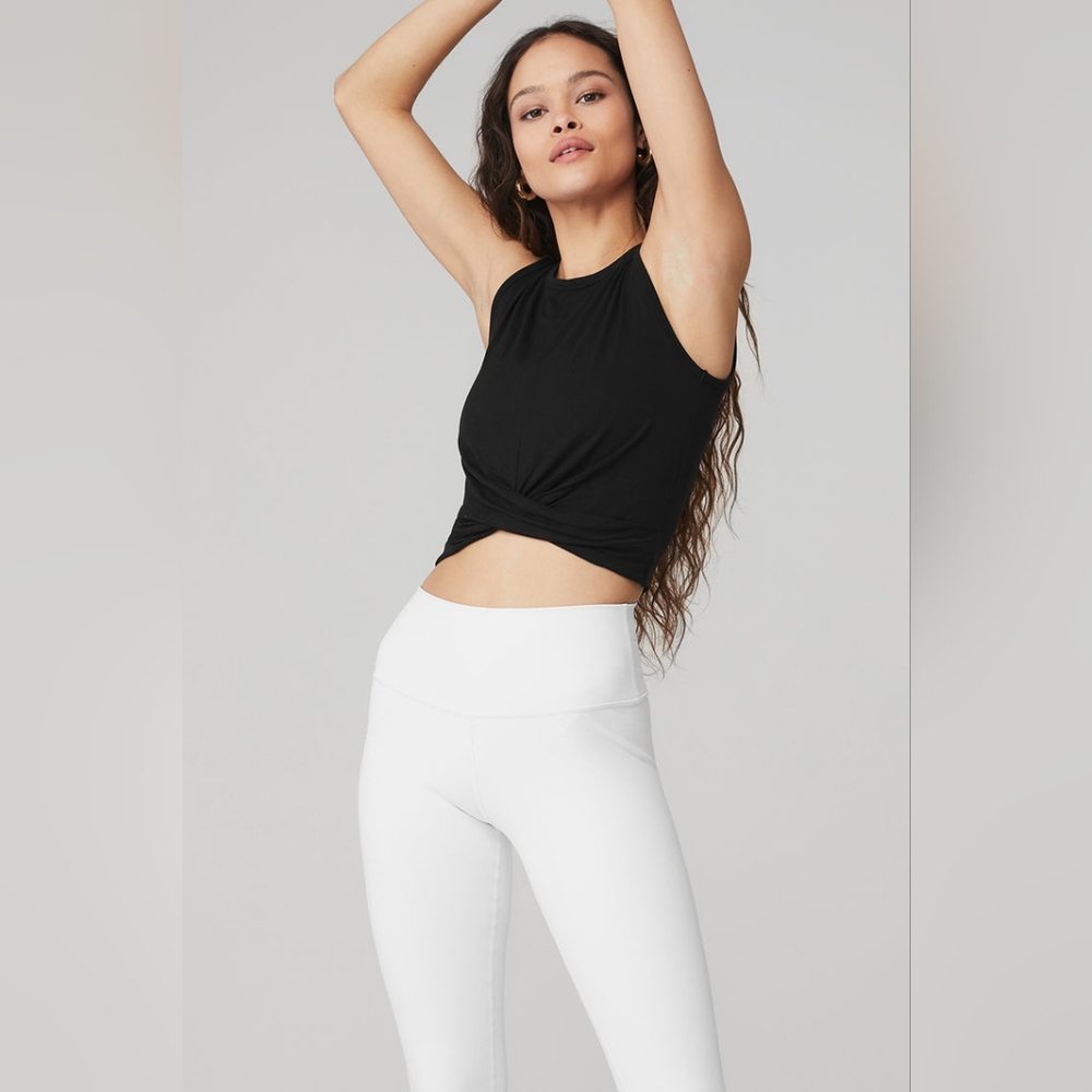 Vuori Soft Black Ruched Athletic Tank